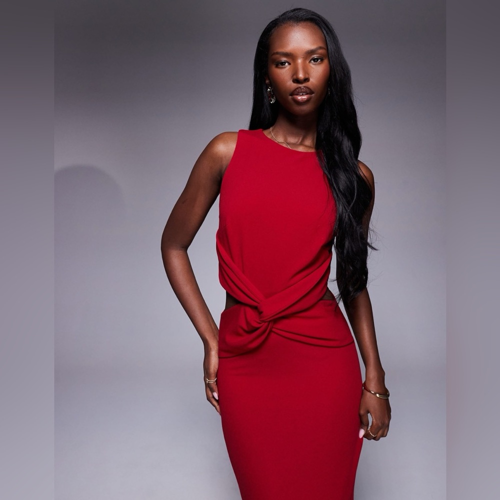 ASOS Elegant Red Sleeveless Dress